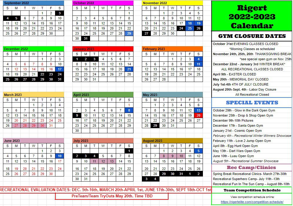 2022-2023 General Calendar