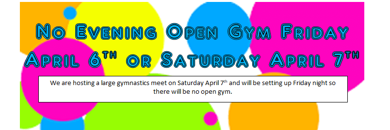 A banner with the words " spring open gym for saturdays ".