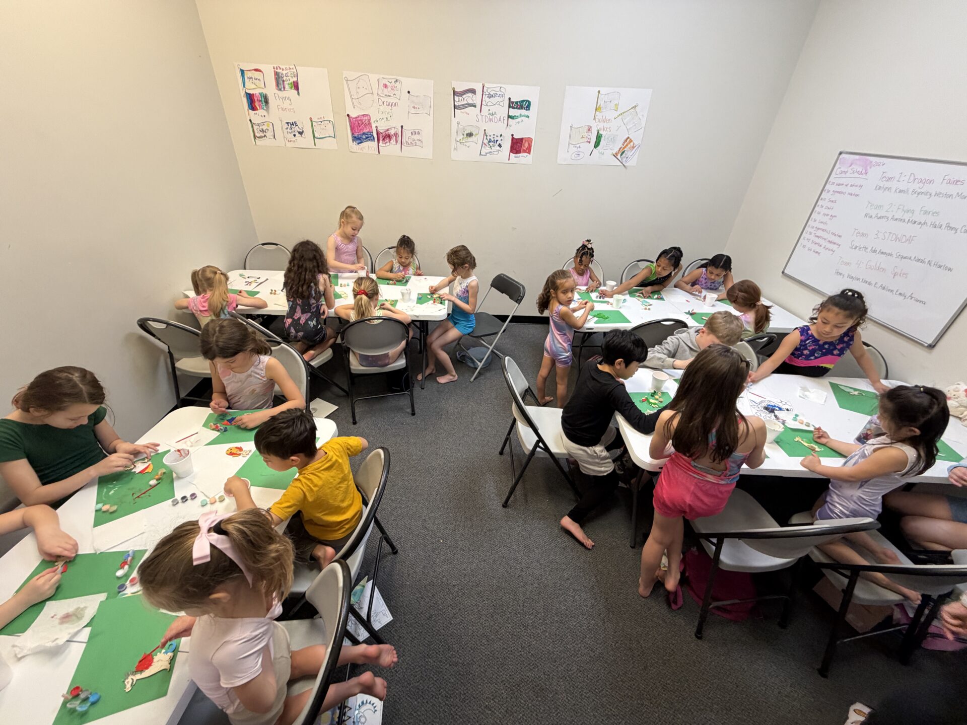 Children doing arts and crafts in classroom